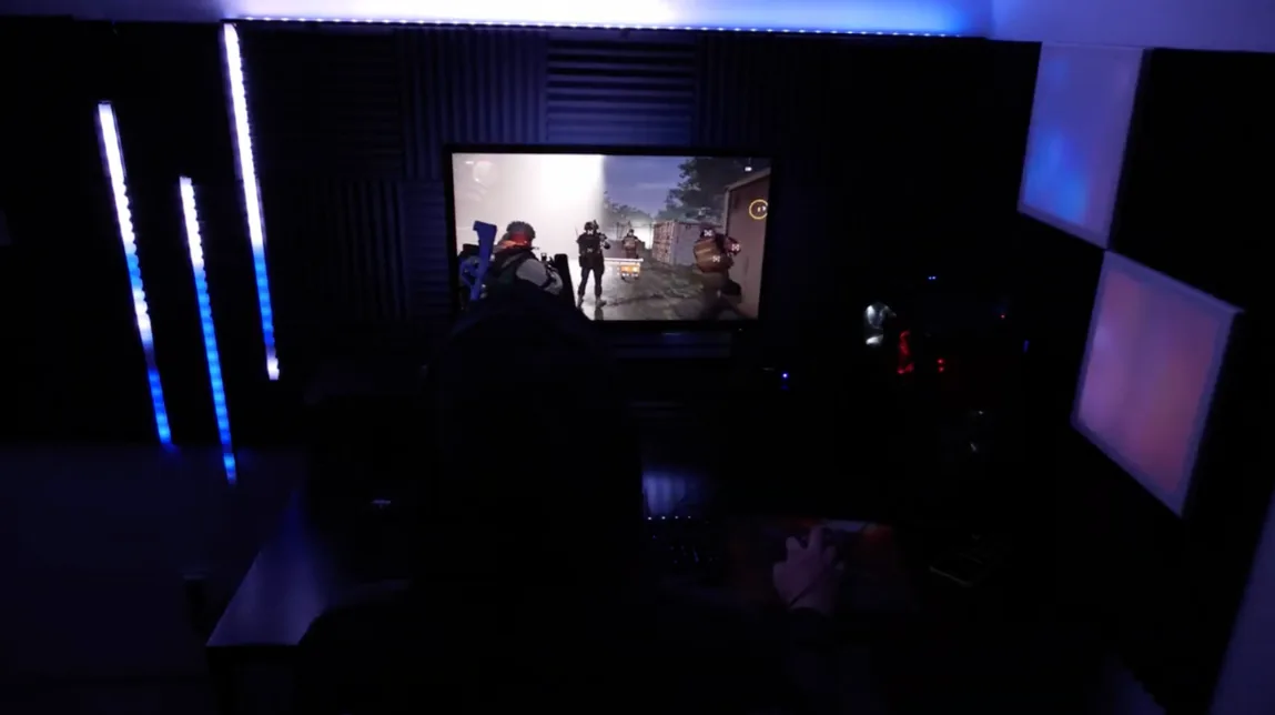 Finished gaming addressable LED setup with the full room reacting to on-screen colors