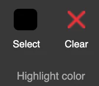 Highlight Color feature selecting and confirming an LED segment