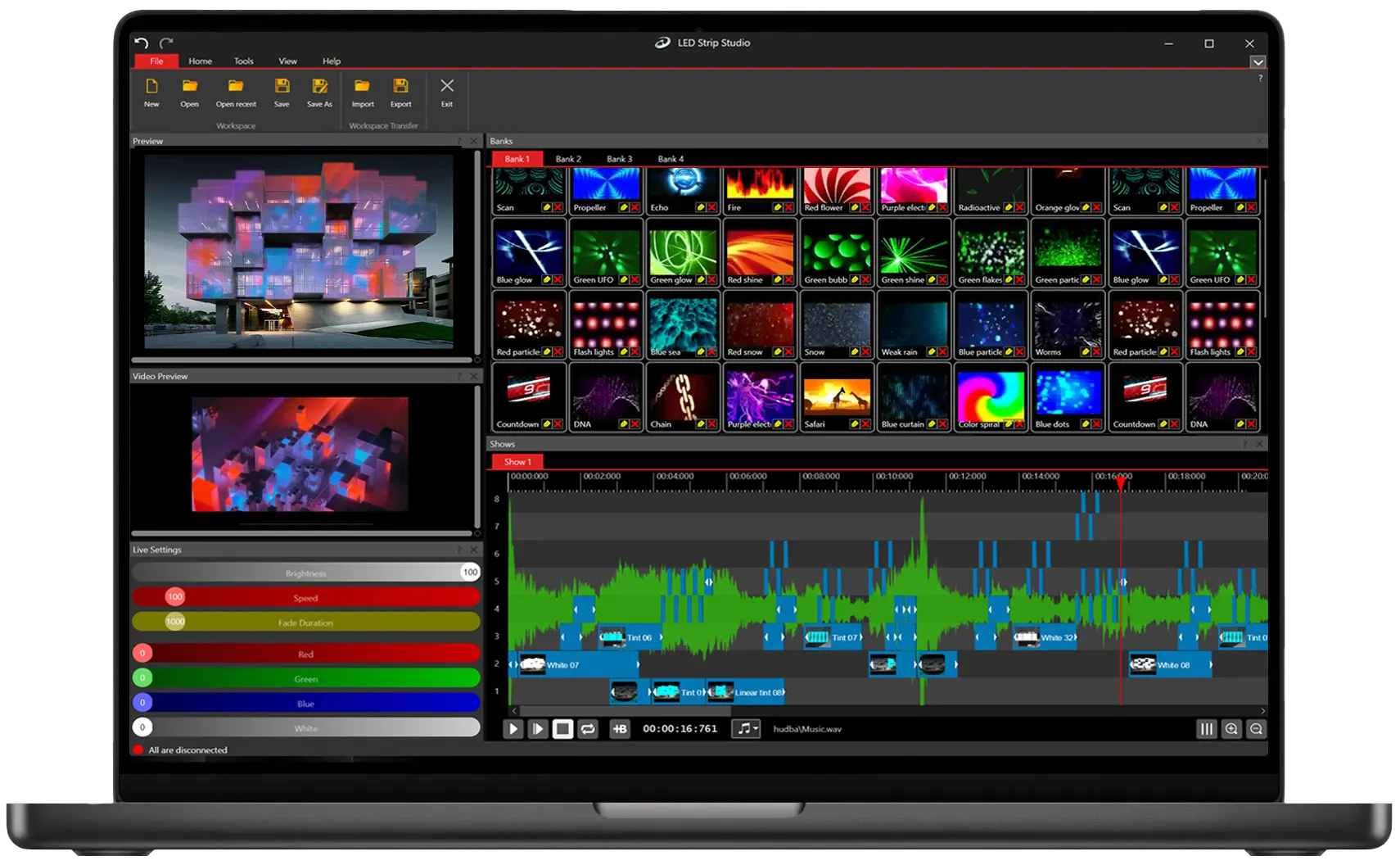 LED Strip Studio 4 running on macOS