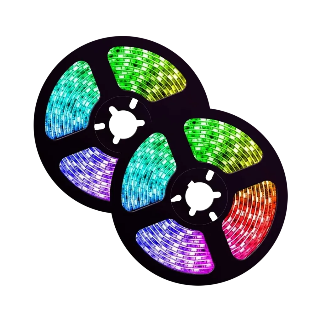 Addressable pixel LED strips connected to an LED Strip Studio controller