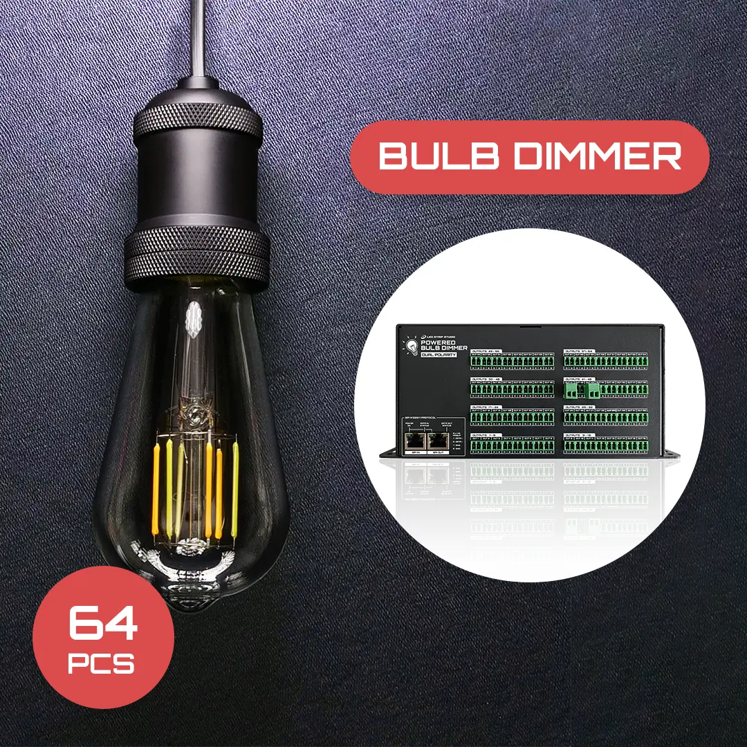 Edison CCT Bulb MEGA SET with 64 Edison Dual White Bulbs and a Powered Bulb Dimmer Dual Polarity