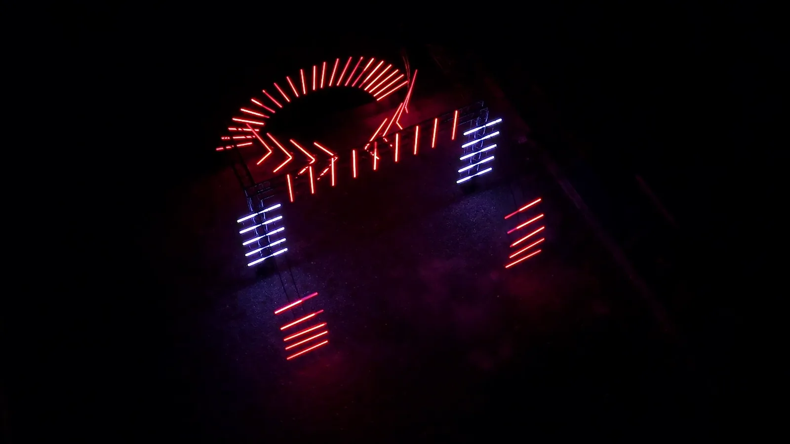 ProfiLED truss arch lighting the ground beneath it at an event