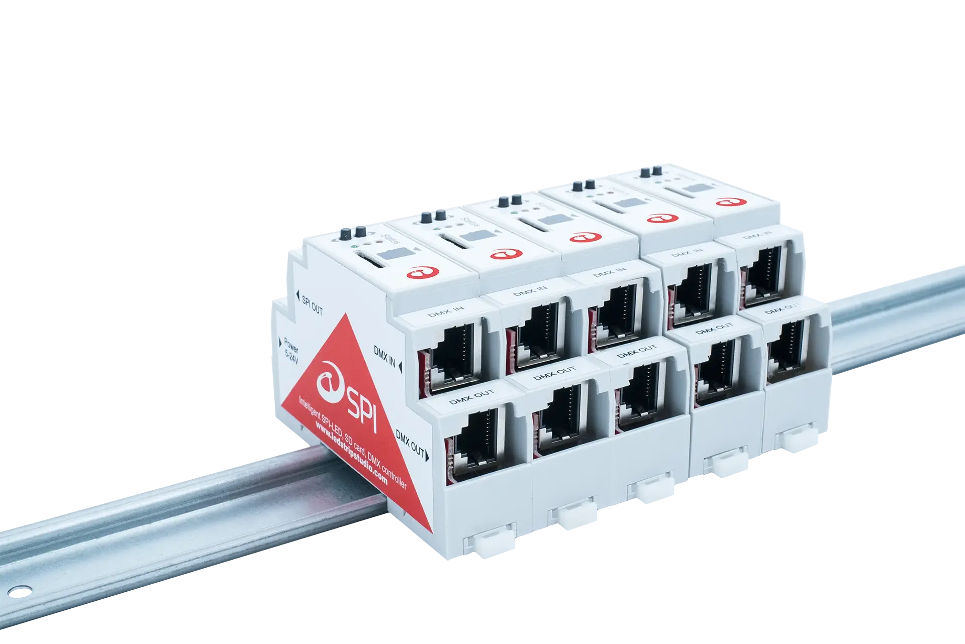 SPI LED Controller multi-unit DIN rail mount