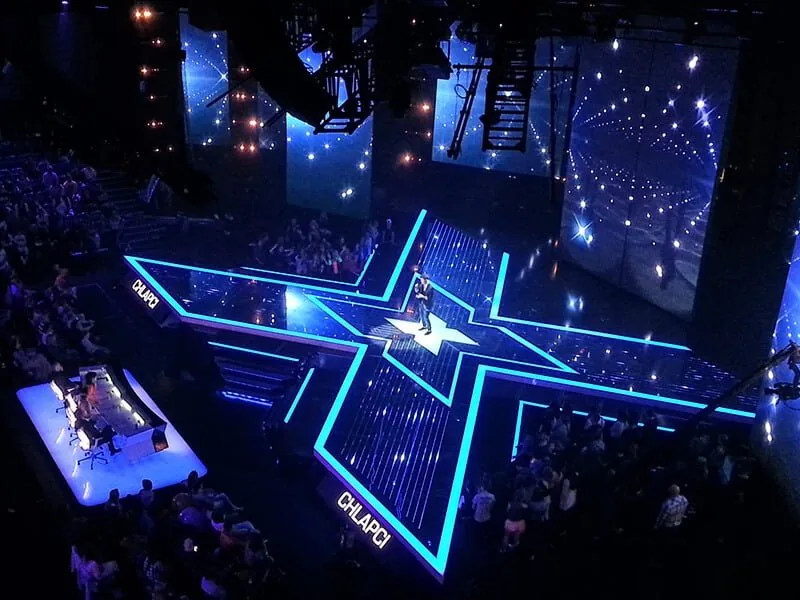 Live TV show stage with pixel LEDs driven by SPI Matrix