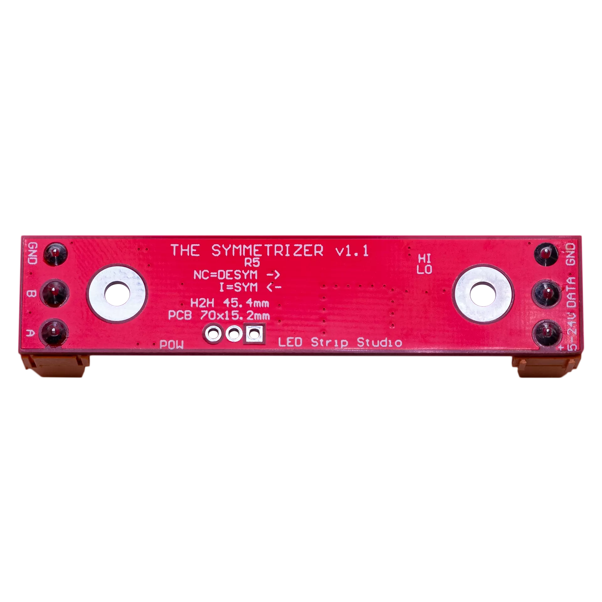The Symmetrizer pinout — GND/B/A differential side, GND/DATA/POWER TTL side