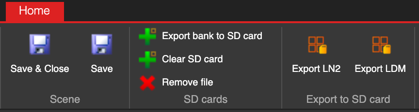 LSS4 export to SD card menu options