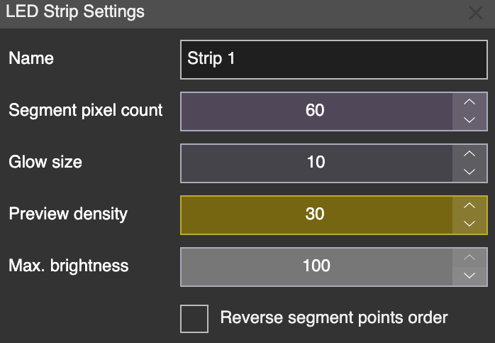 LED Strip Settings