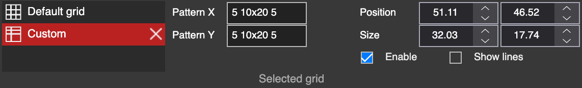 Custom pattern grid in LSS4