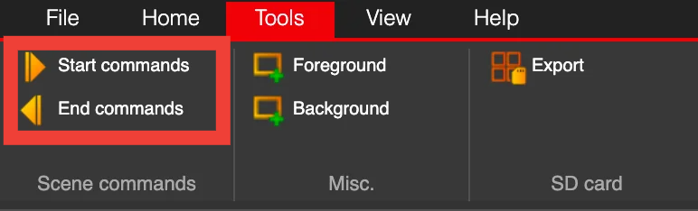 Scene commands