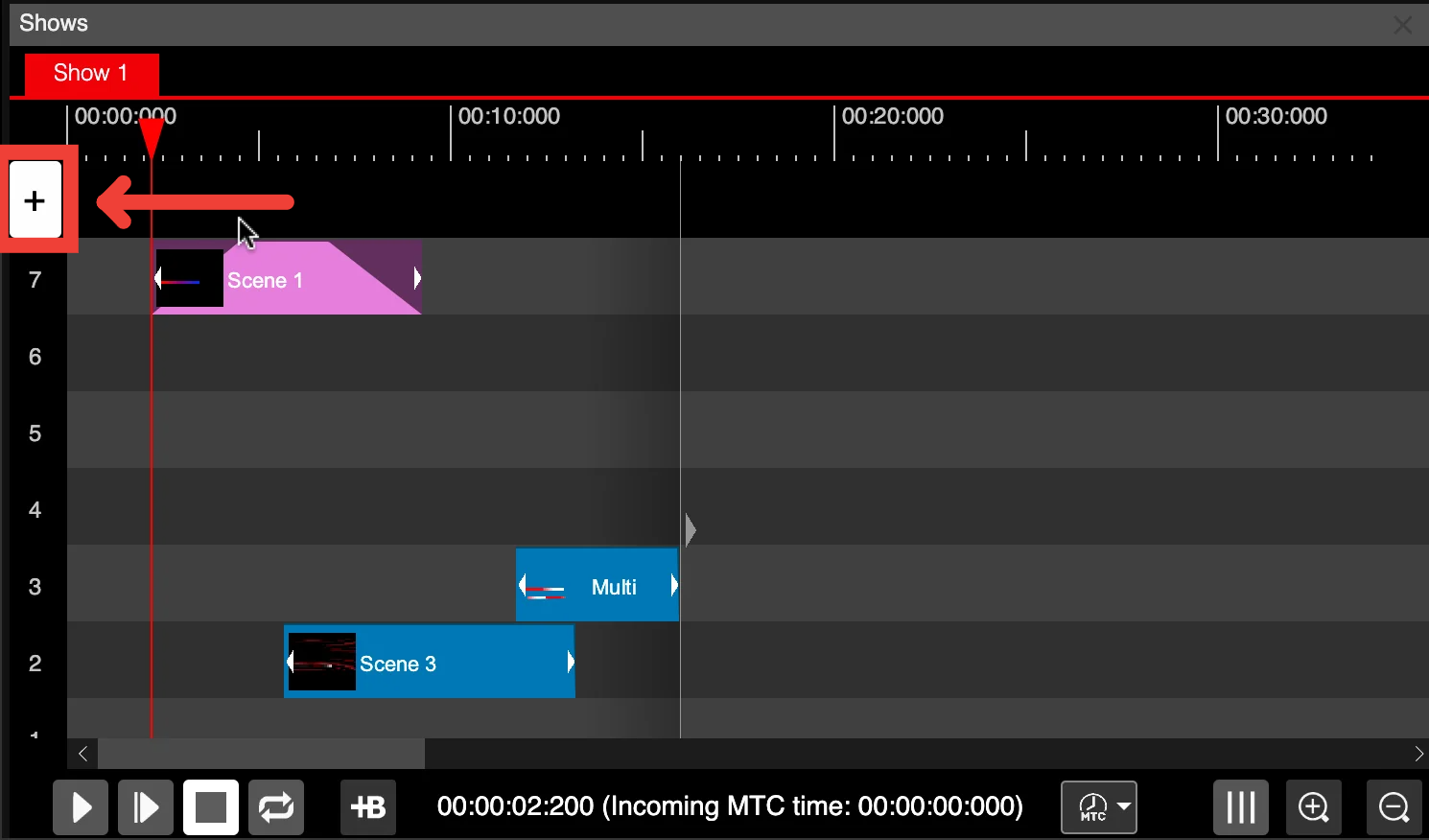 Unlimited tracks in LSS4 show timeline