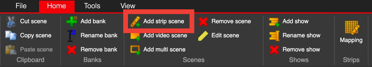 Add strip scene