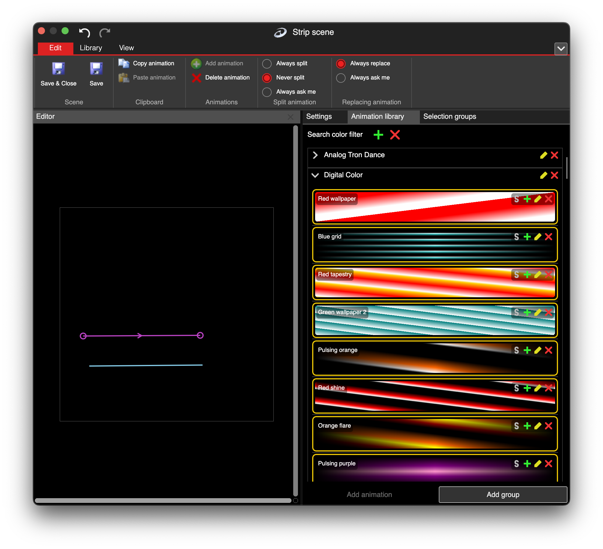 Animation library in LSS4