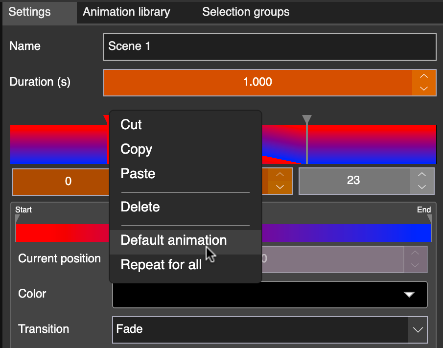 Default animation in LSS4 strip scene