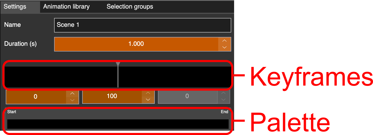 Strip animation description in LSS4 showing segment and animation controls