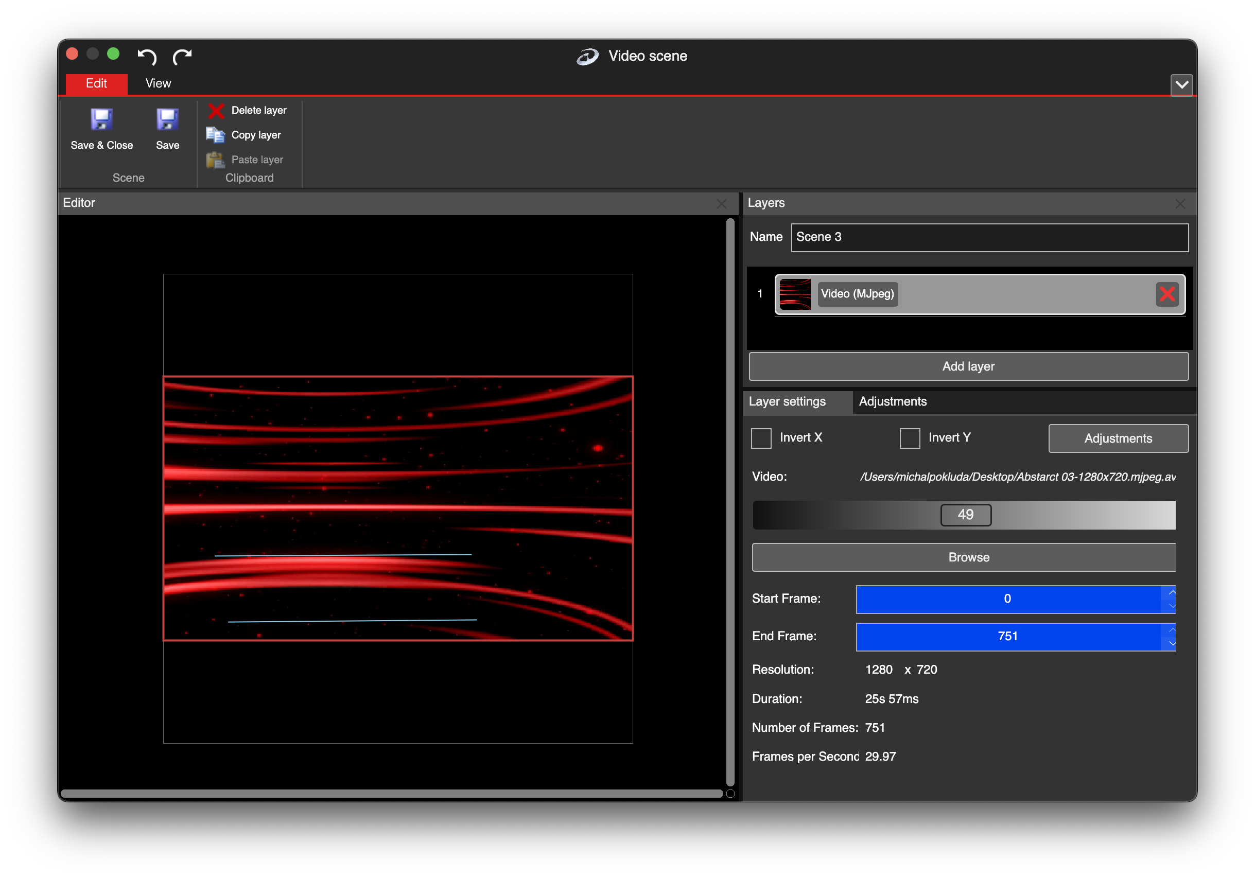 Multi-layer video scene in LSS4
