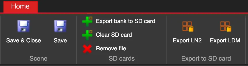 Export menu