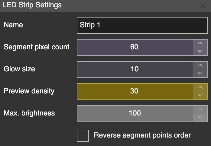 LED Strip Settings