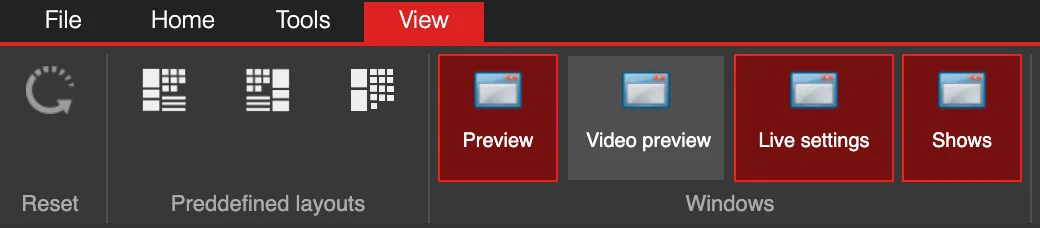 File menu