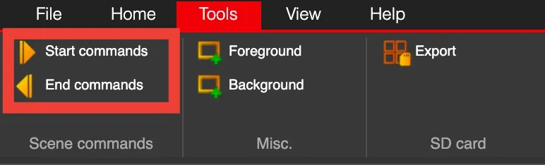 Scene commands