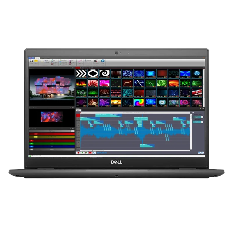 LED Strip Studio software running on a laptop
