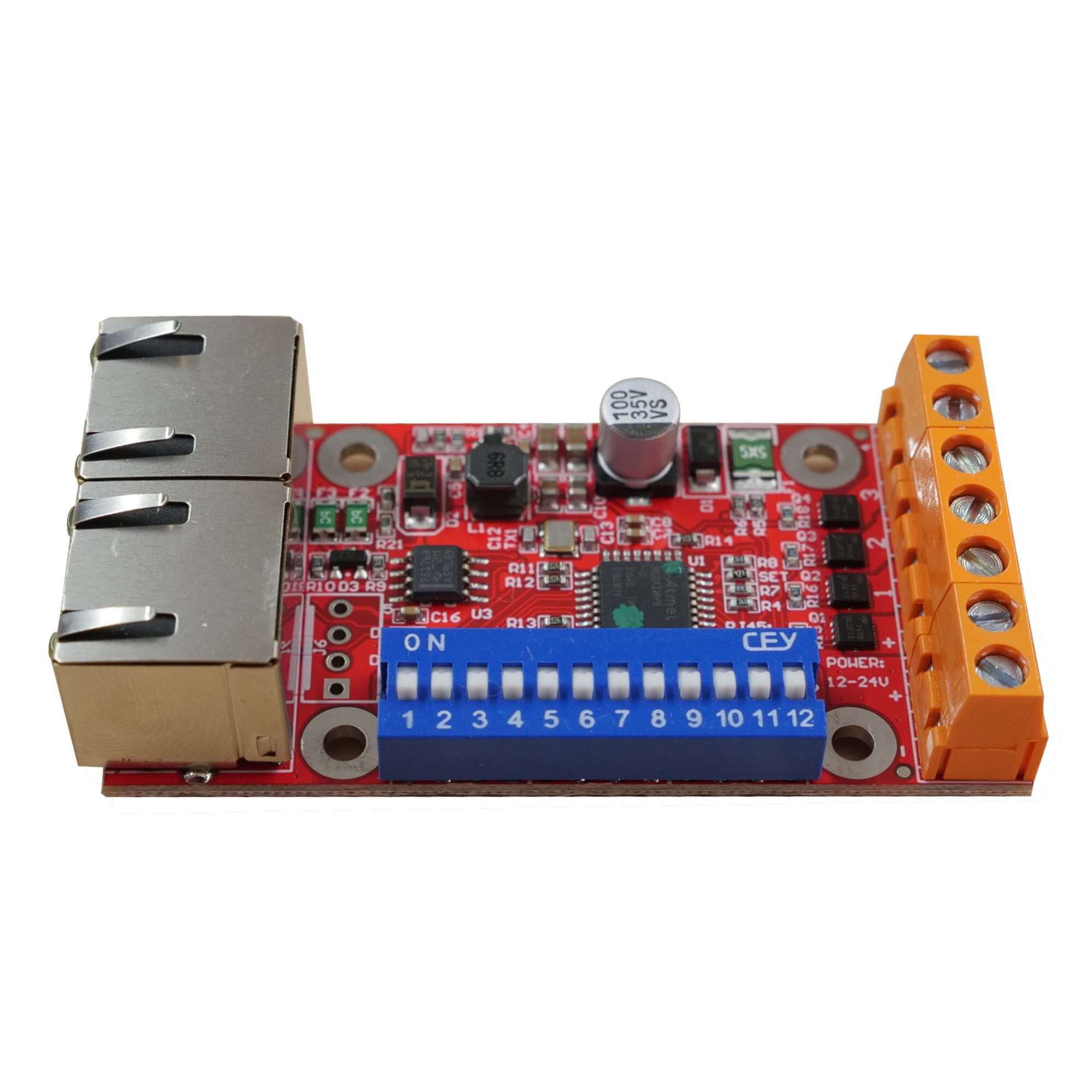 Lady Dimmer 4-channel DMX dimmer for analog LED strips with DIP switch and RJ-45 ports