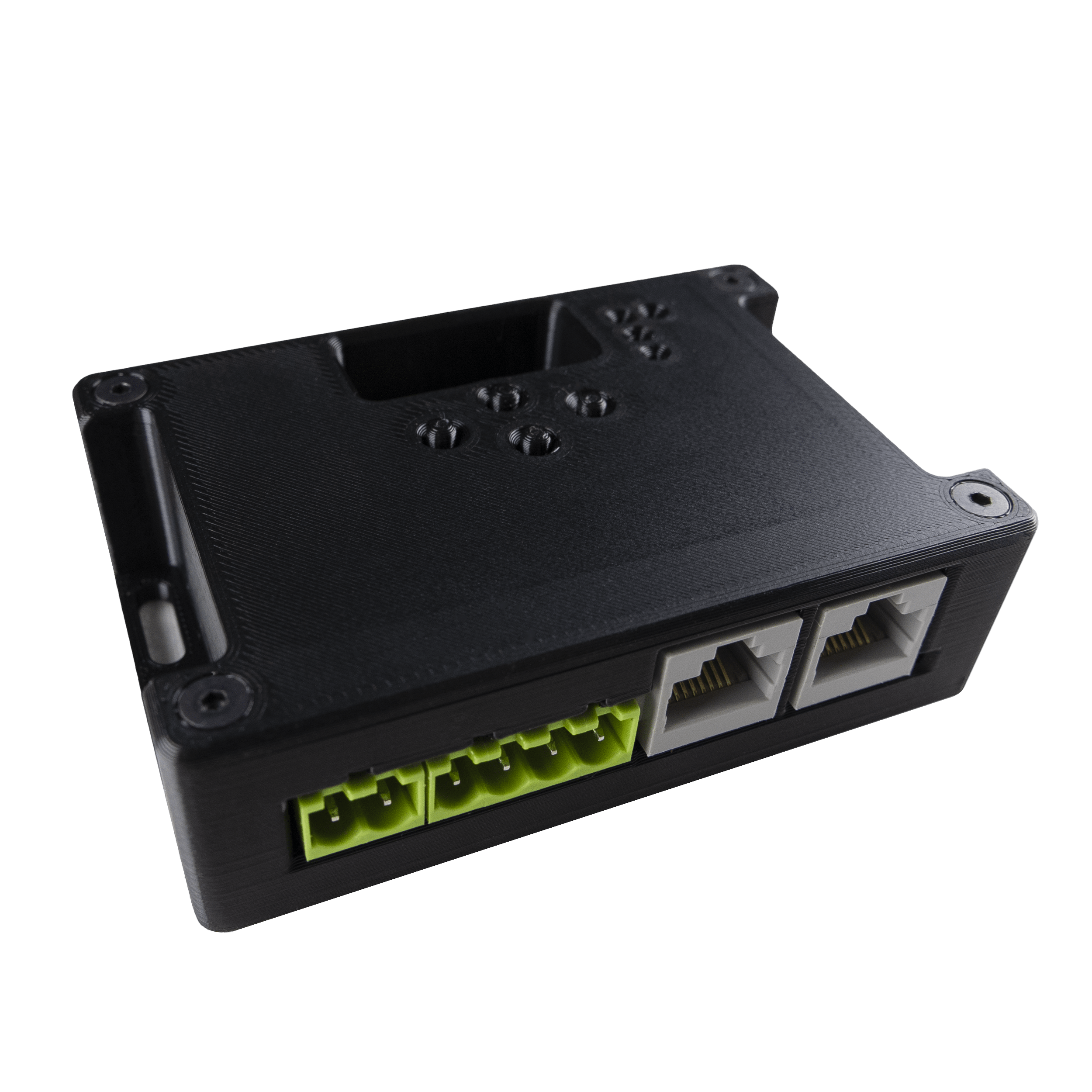 SPI LAMP 2 signal splitter in a black enclosure with terminal blocks and two RJ45 ports