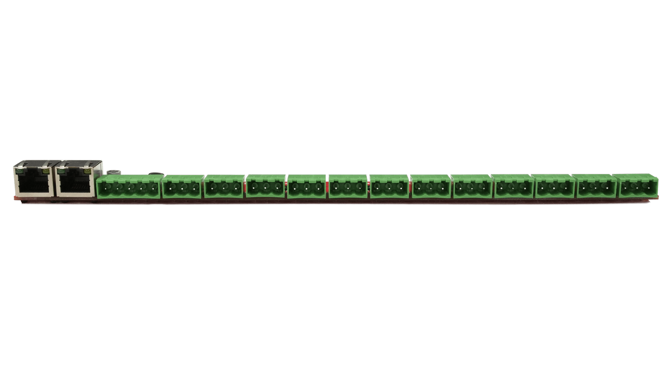 Close-up of the RJ45 signal ports on the SPI Shifter board for long cable runs