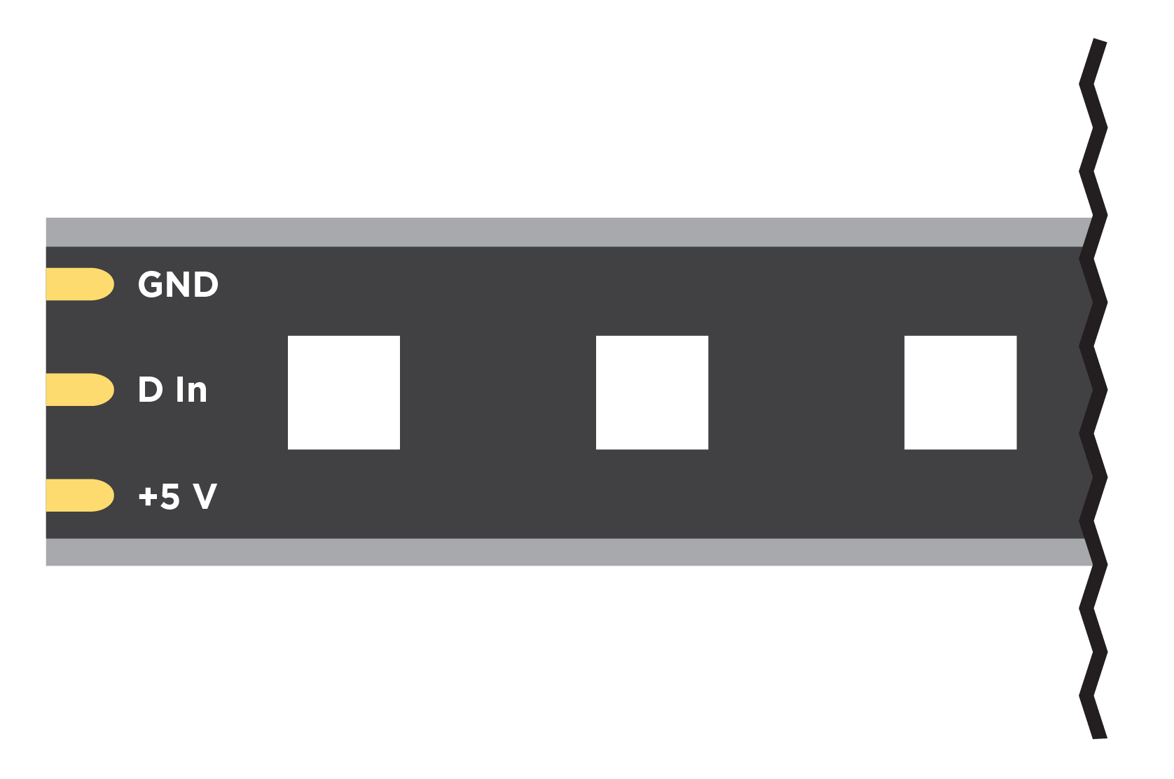 3 pins – ground, data, +5V