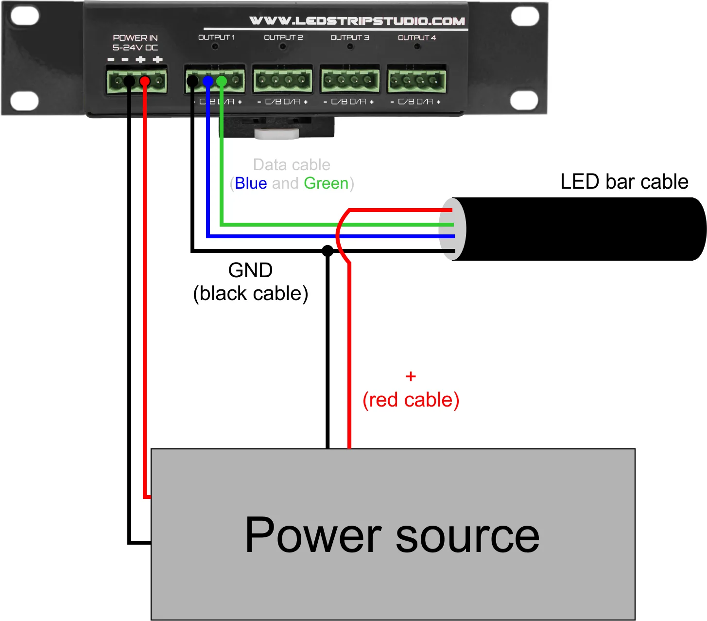 LED bar connector diagram