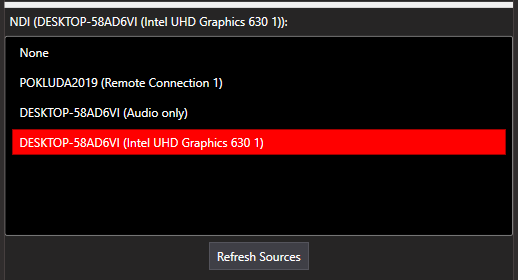 NDI source selection